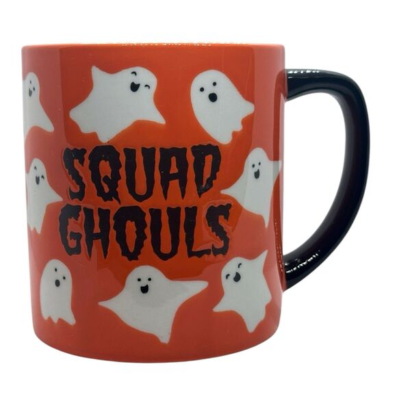 LANG by Design Group Orange & Black “Squad Ghouls” Halloween Coffee Mug 18 oz. - Picture 2 of 11